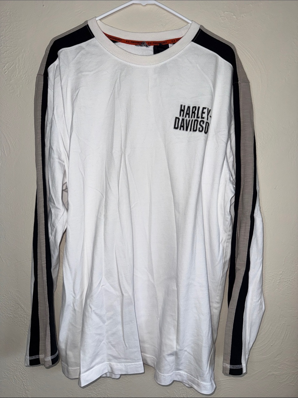 Harley-Davidson Performance Long Sleeve Shirt 3XL White Black Athletic Tee